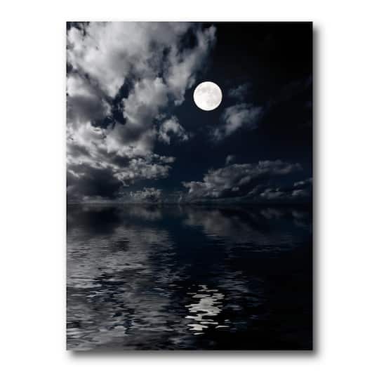 Designart - Full Moon In Cloudy Night Sky IV